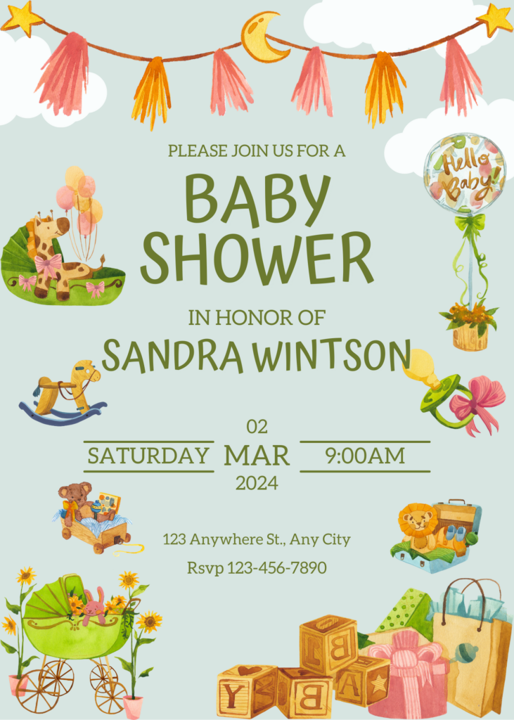 Baby shower invitation card